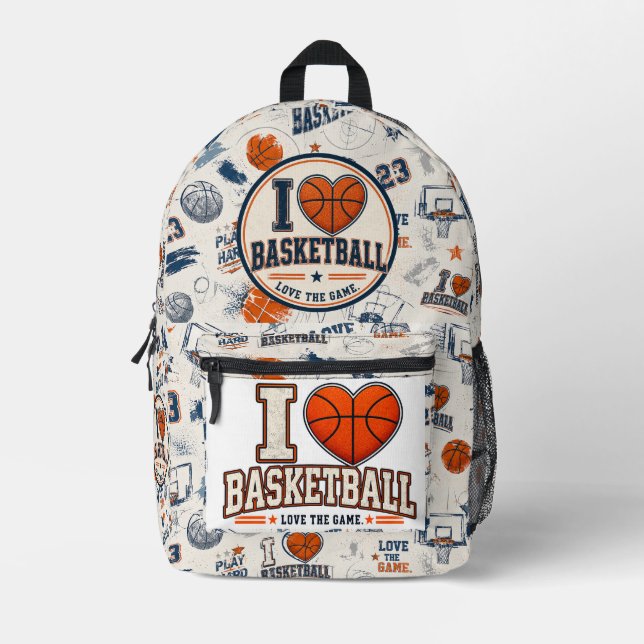 I Love Basketball Backpack | Basketball Player Spo (Front)