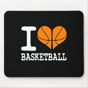 I Love Basketball Ball Sports Athletics Lover Gift Mouse Mat