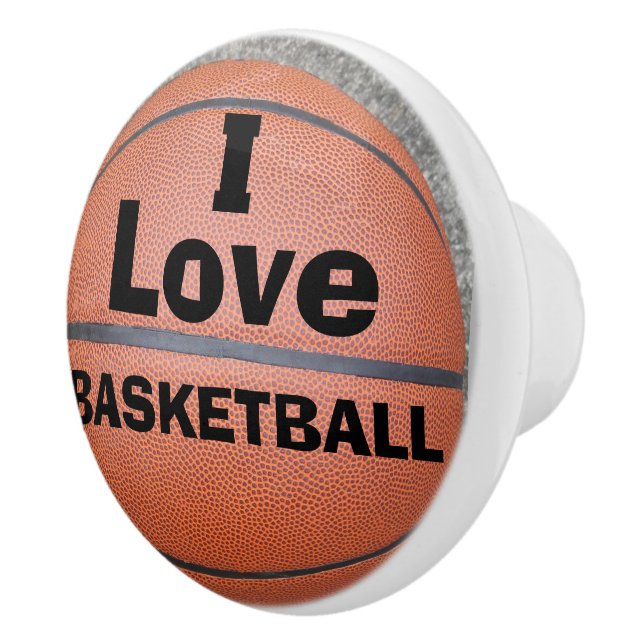 I Love Basketball  Ceramic Knob (Right)