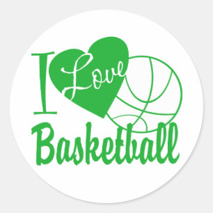 I Love Basketball Classic Round Sticker