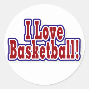 I Love Basketball Classic Round Sticker