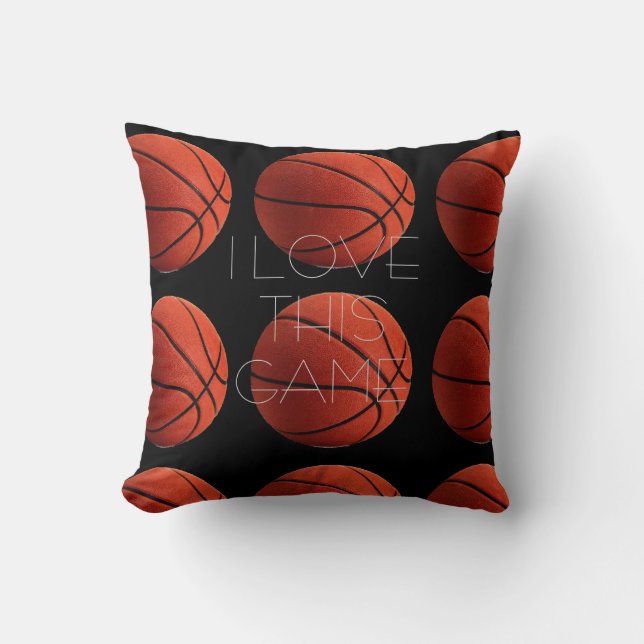 I Love Basketball Close-Up Cushion (Front)