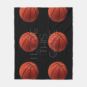I Love Basketball Close-Up Fleece Blanket