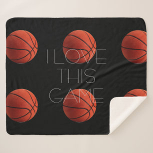 I Love Basketball Close-Up Sherpa Blanket