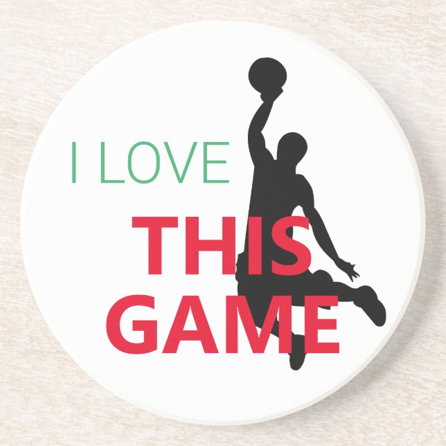 I Love Basketball Game Coaster (Front)