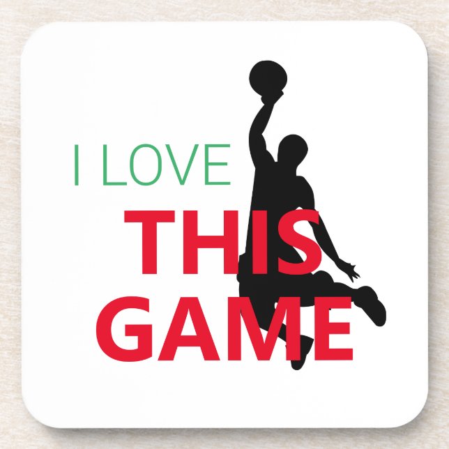 I Love Basketball Game Coaster (Front)