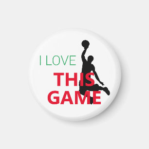 I Love Basketball Game Magnet