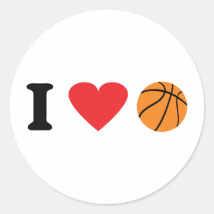 I love basketball icon classic round sticker