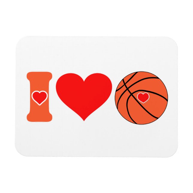 I love basketball magnet (Horizontal)