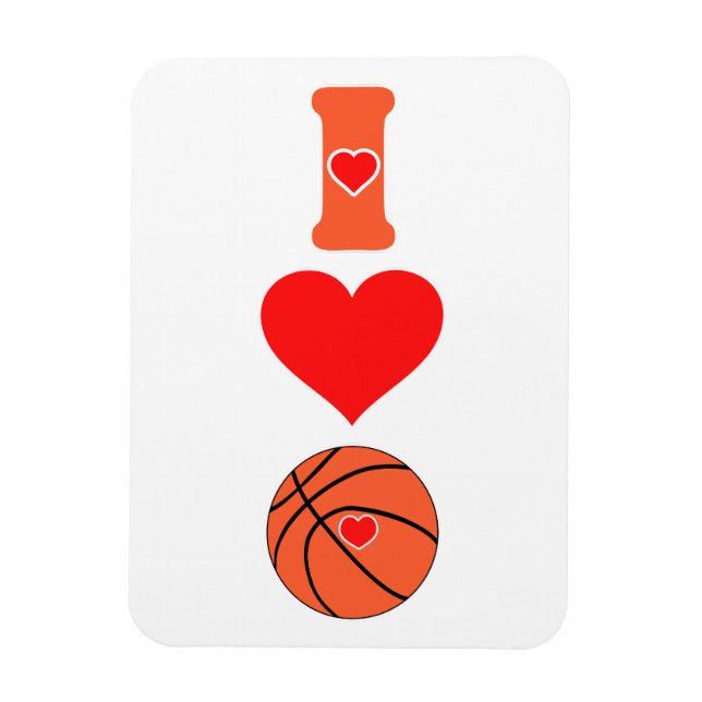 I love basketball magnet (Vertical)