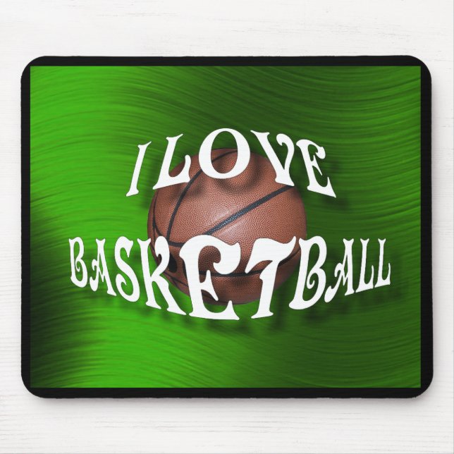 I LOVE BASKETBALL-MOUSEPAD MOUSE MAT (Front)
