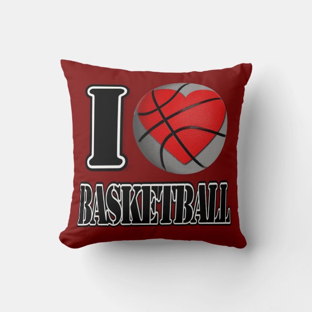 I love Basketball Pillow (Front)