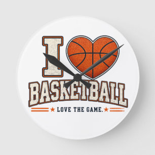 I Love Basketball Wall Clock Basketball Dad Gift