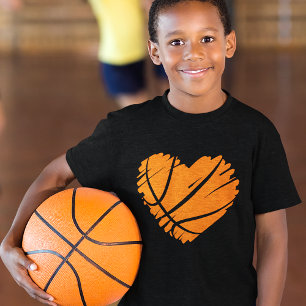 I Love Basketball with Heart Shape T-Shirt
