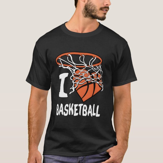 I Love Basketball Youth Basketball Hoop T-Shirt (Front)