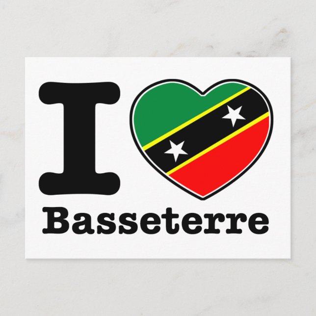 I love Basseterre Postcard (Front)
