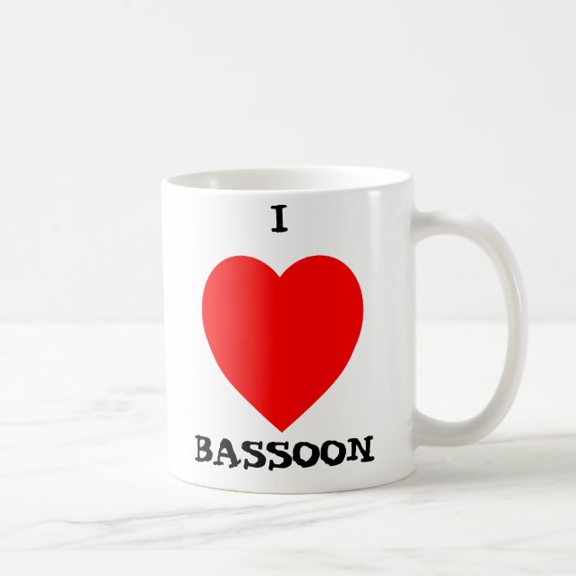 I Love Bassoon Coffee Mug (Right)