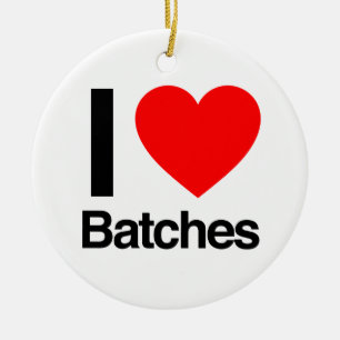 i love batches ceramic tree decoration