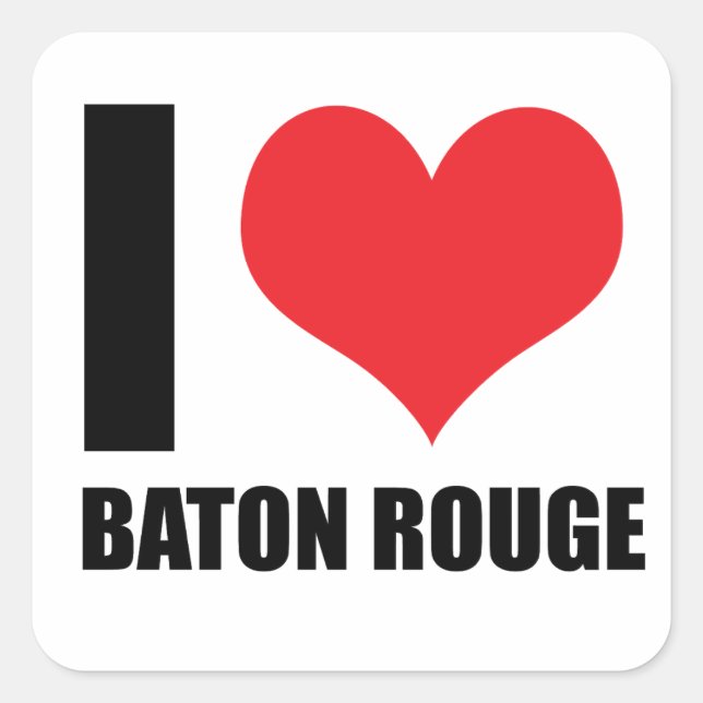 I love Baton Rouge Square Sticker (Front)