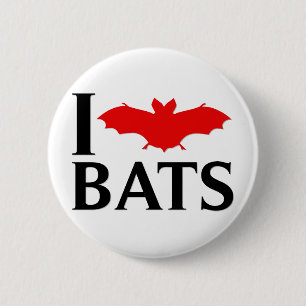 I Love Bats 6 Cm Round Badge
