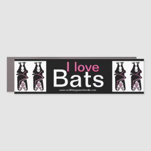 I love Bats-  car magnet