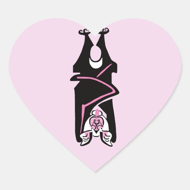 I love BATS- Wildlife - Nature - pink Heart Sticker (Front)