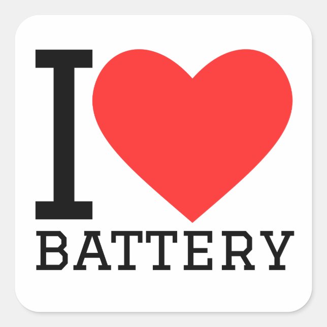 I love battery square sticker (Front)