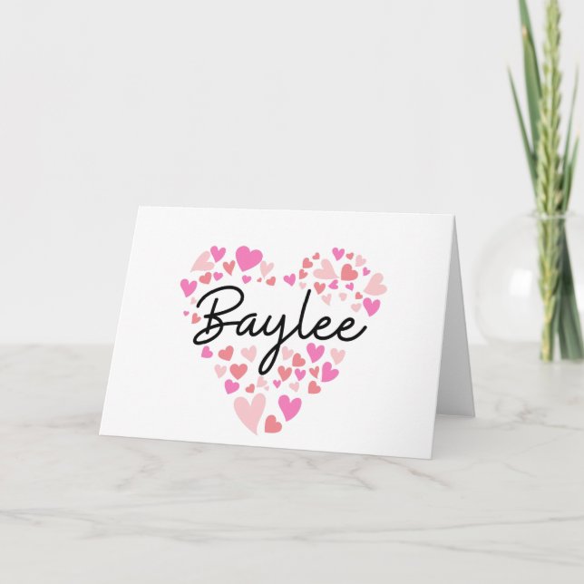 I love Baylee - hearts for Baylee Note Card (Front)