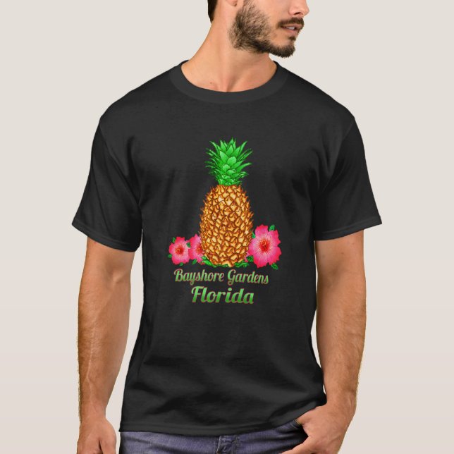 I Love Bayshore Gardens Florida Fl Pineapple Flora T-Shirt (Front)