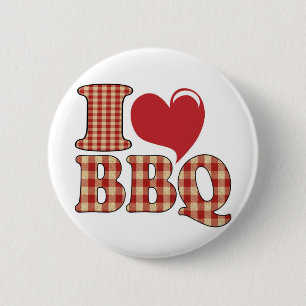 I Love BBQ 6 Cm Round Badge