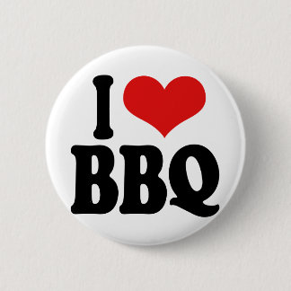 I Love BBQ 6 Cm Round Badge