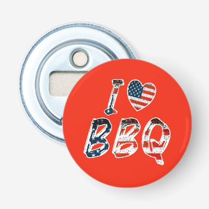 I Love BBQ, American Patriotic Bottle Opener