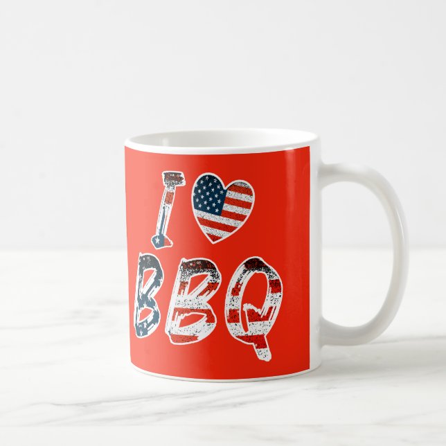I love BBQ, American patriotic Coffee Mug (Right)
