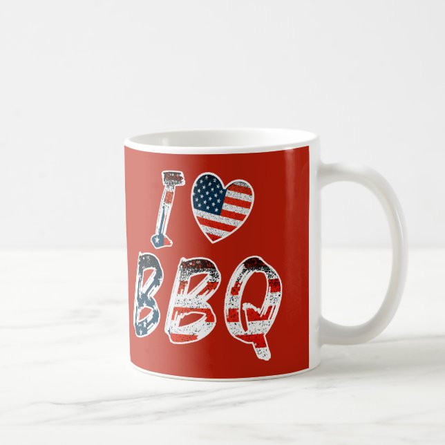 I love BBQ, American patriotic Coffee Mug (Right)