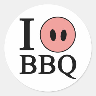 I Love BBQ Classic Round Sticker