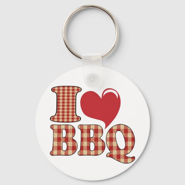 I Love BBQ Key Ring (Front)