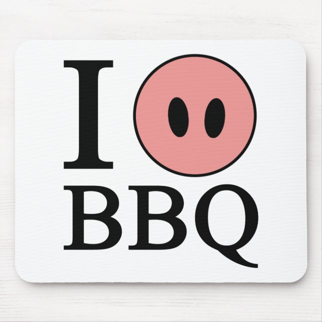 I Love BBQ Mouse Mat (Front)