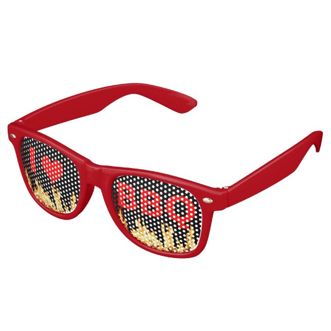 I love BBQ Retro Sunglasses (Angled)