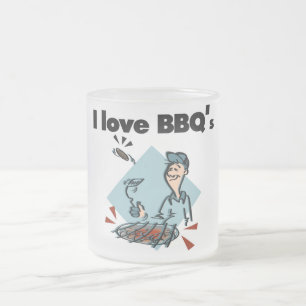 I Love BBQs T-shirts and Gifts Frosted Glass Coffee Mug