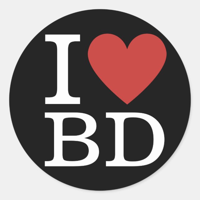 I ❤️ Love BD Building Department Employees CUSTOM Classic Round Sticker (Front)