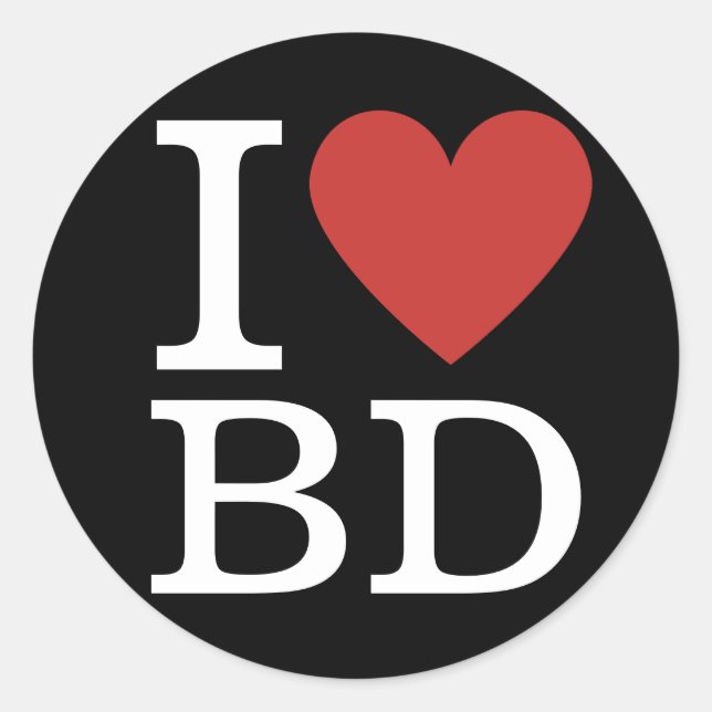 I ❤️ Love BD Building Department Employees CUSTOM Classic Round Sticker (Front)