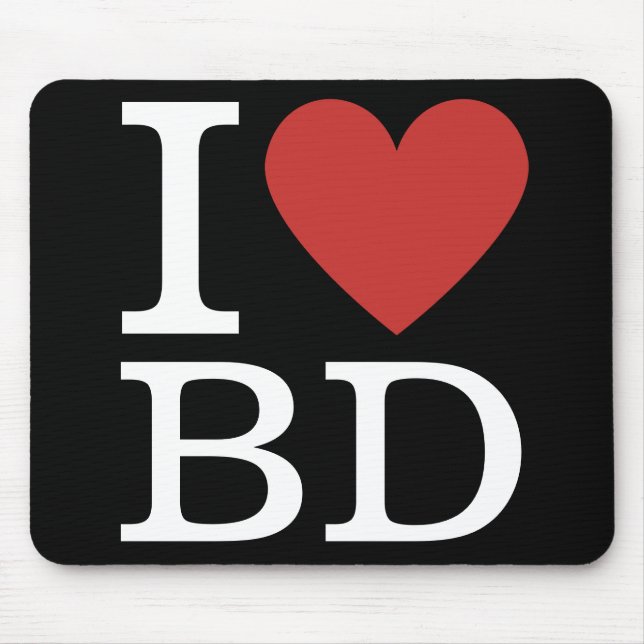 I ❤️ Love BD - Building Department  Mouse Mat (Front)
