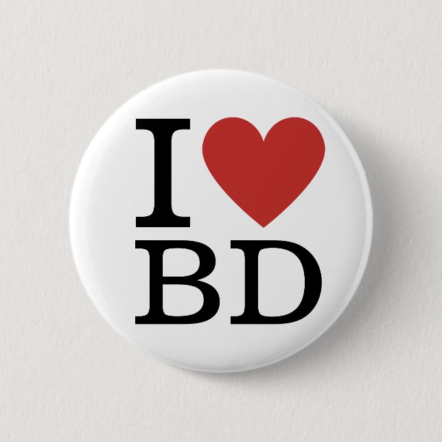 I ❤️ Love BD - Building Department Pin Button (Front)