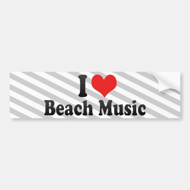 I Love Beach Music Bumper Sticker (Front)