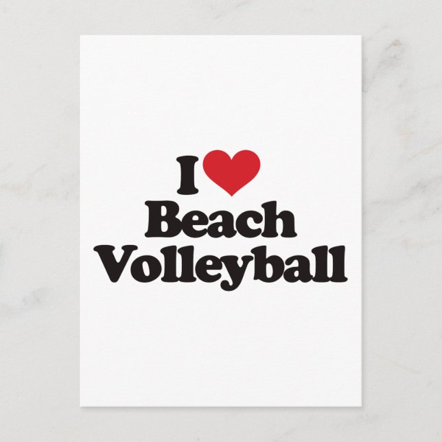I Love Beach Volleyball Postcard (Front)