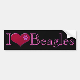 I Love Beagles Bumper Sticker