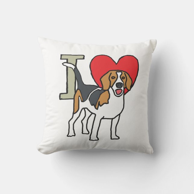 I Love Beagles Cushion (Front)