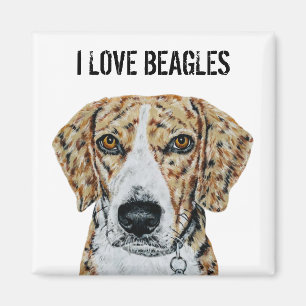 I Love Beagles Magnet