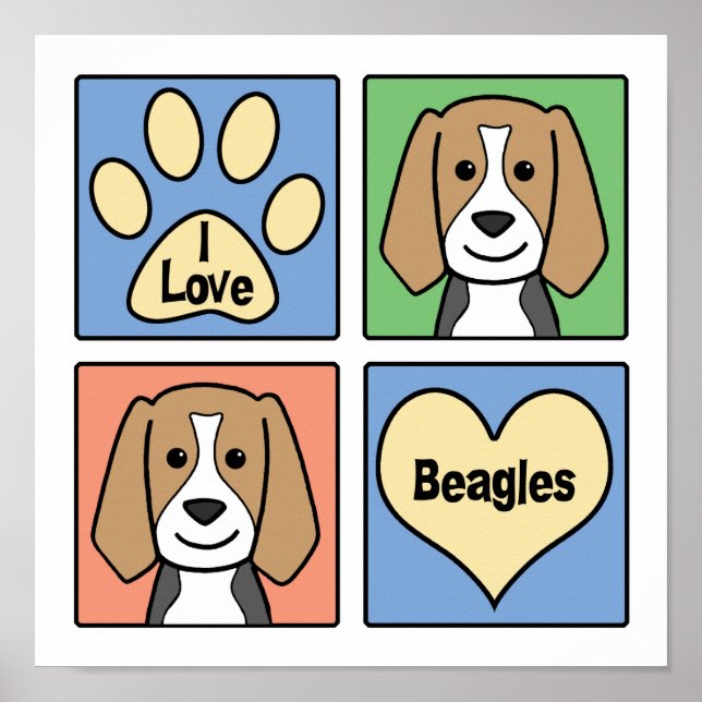 I Love Beagles Poster (Front)