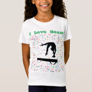 I Love Beam Girls Gymnastics Balance Beam Gymnast T-Shirt